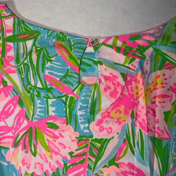 Lilly Pulitzer Pink and Green Floral Top - Picture 4 of 4